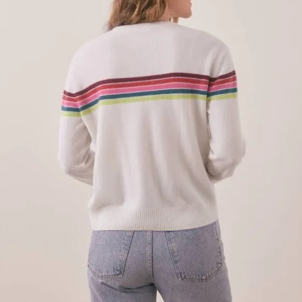 NWT Marine Layer 100% Cashmere Harper Sweater in Multi Stripe, XS - Picture 4 of 16